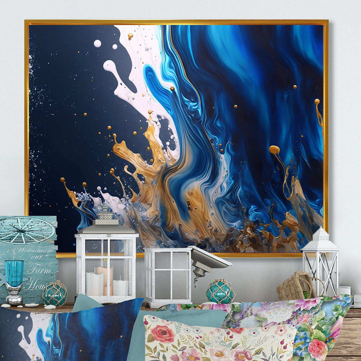 Ice Paint Splash I - Modern Living Room Wall Decor