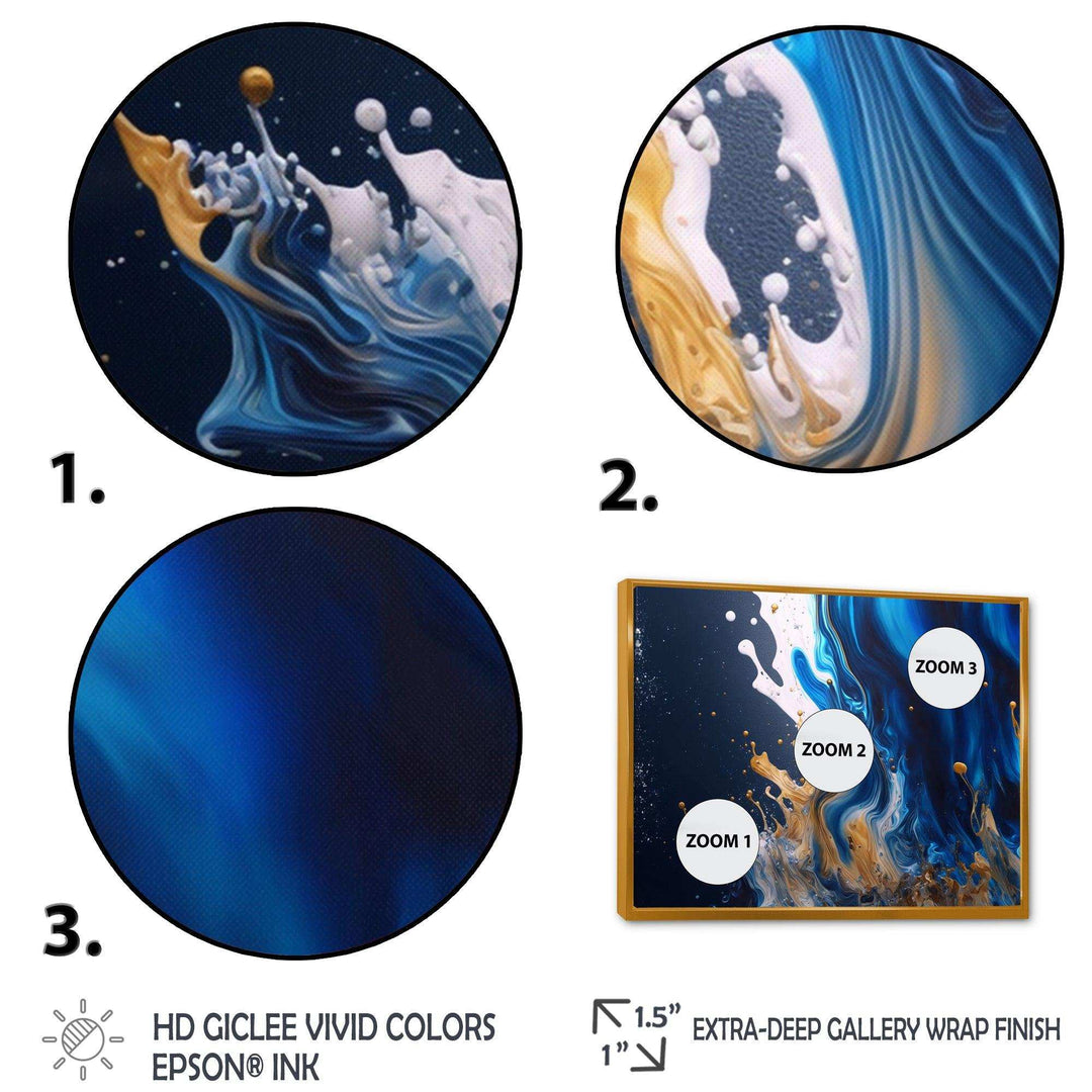 Ice Paint Splash I - Modern Living Room Wall Decor