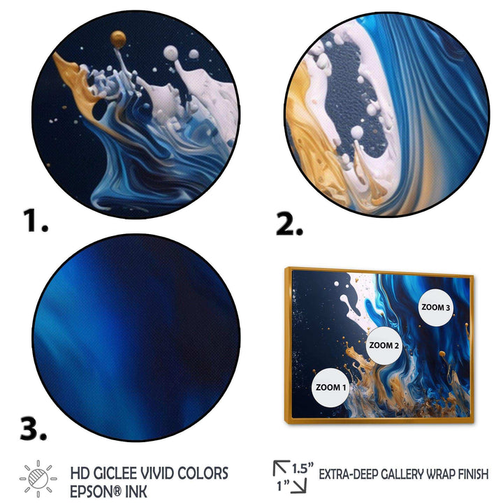 Ice Paint Splash I - Modern Living Room Wall Decor