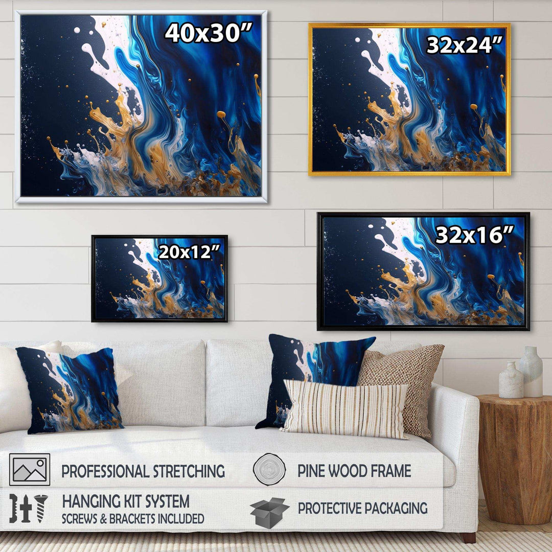 Ice Paint Splash I - Modern Living Room Wall Decor