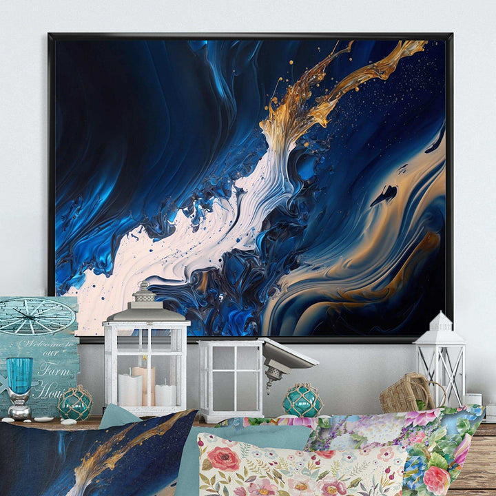 Ice Paint Splash II - Modern Bedroom Wall Art