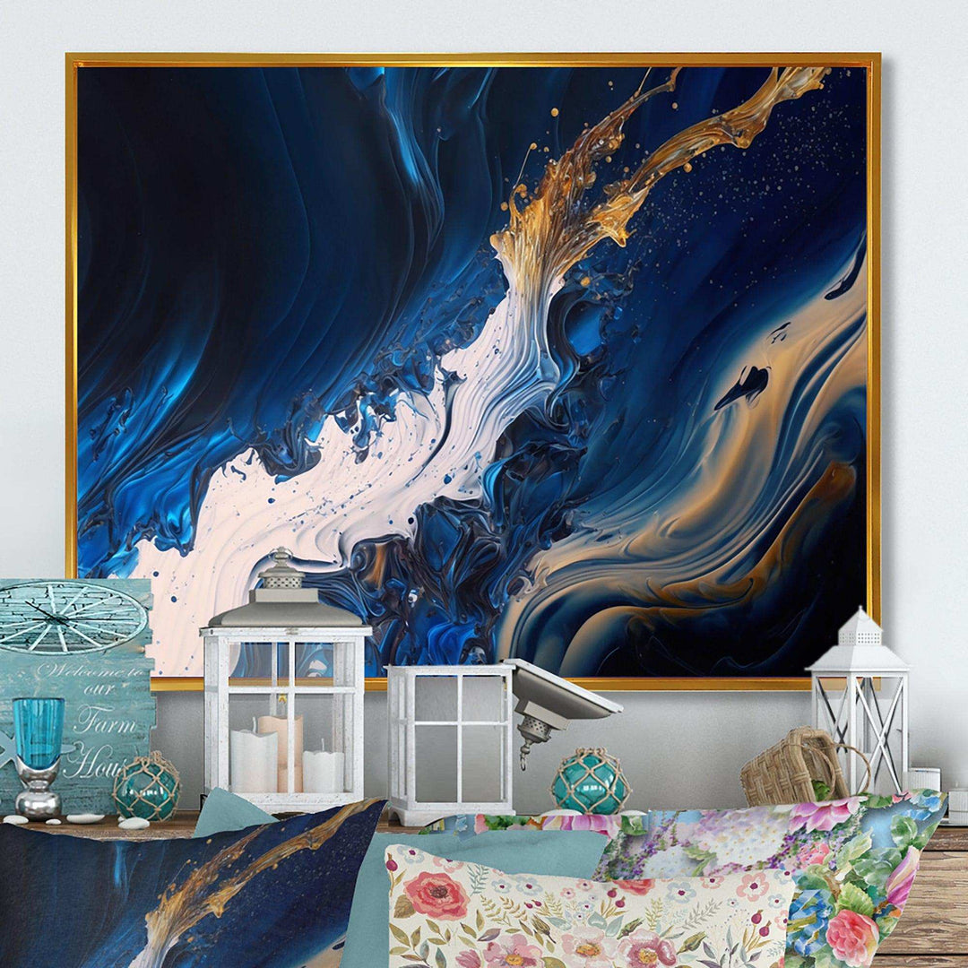 Ice Paint Splash II - Modern Bedroom Wall Art