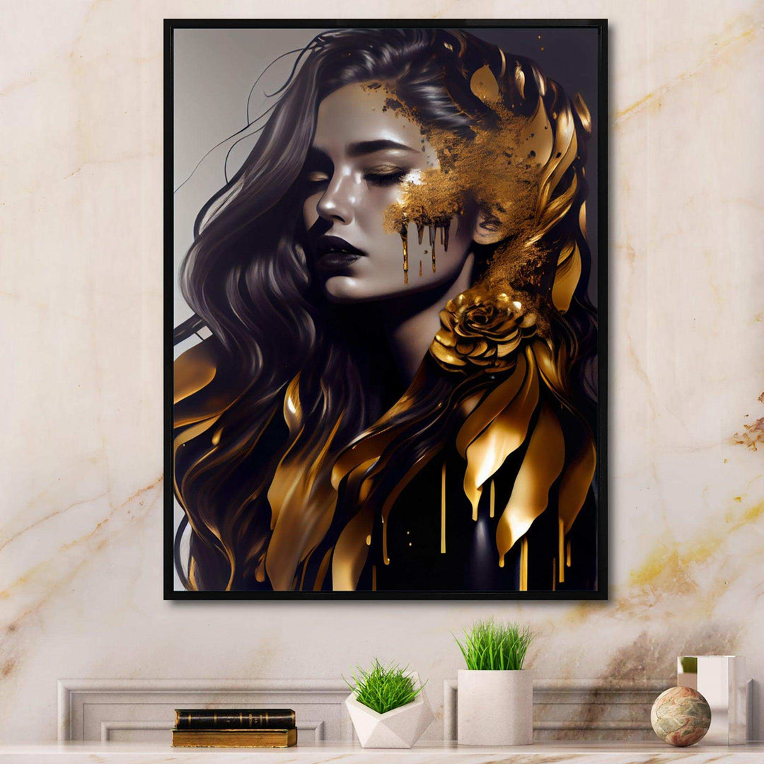 Gold And Black Woman I