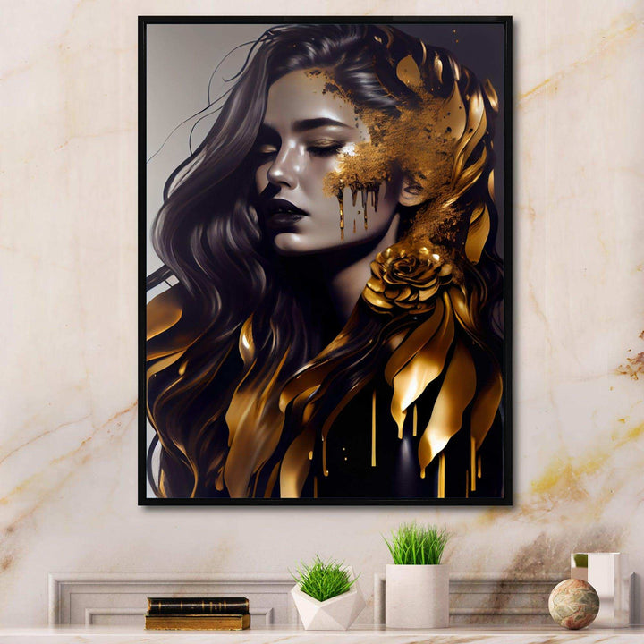 Gold And Black Woman I