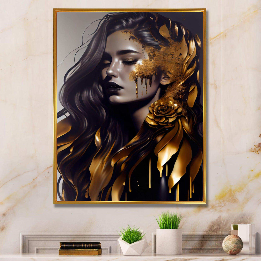 Gold And Black Woman I