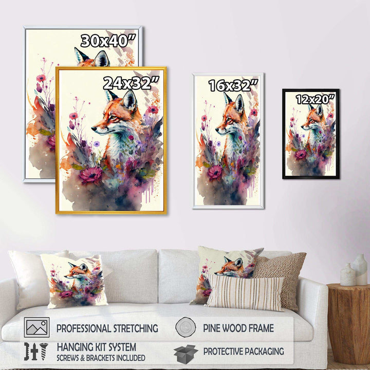 Cute Fox Floral Art II