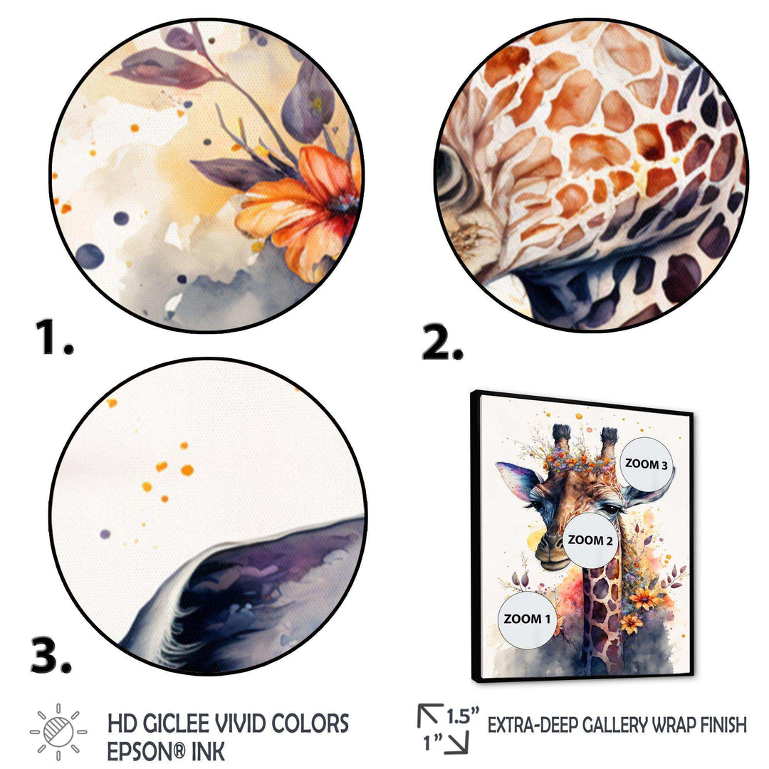 Cute Giraffe Floral Art I