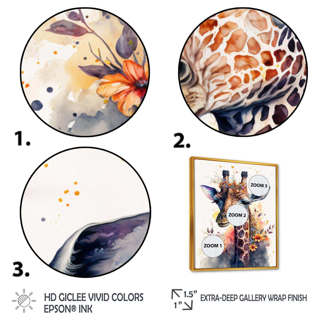 Cute Giraffe Floral Art I