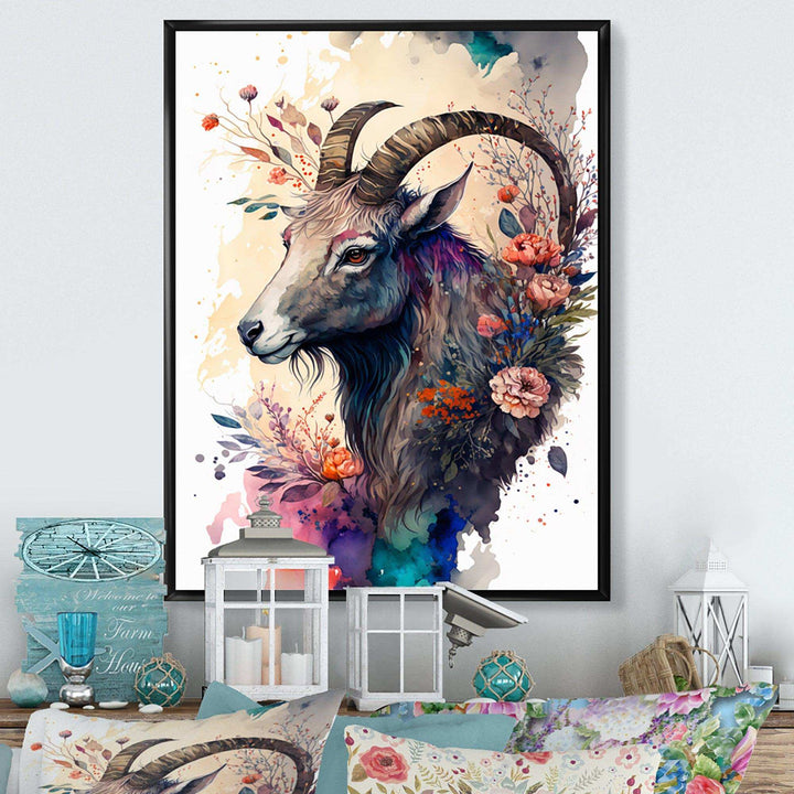 Cute Goat Floral Art II