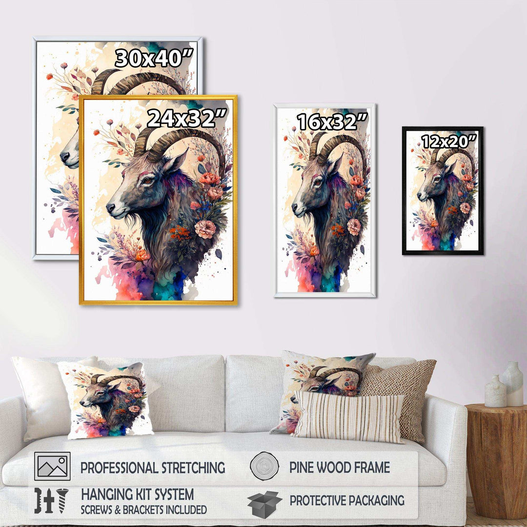 Cute Goat Floral Art II