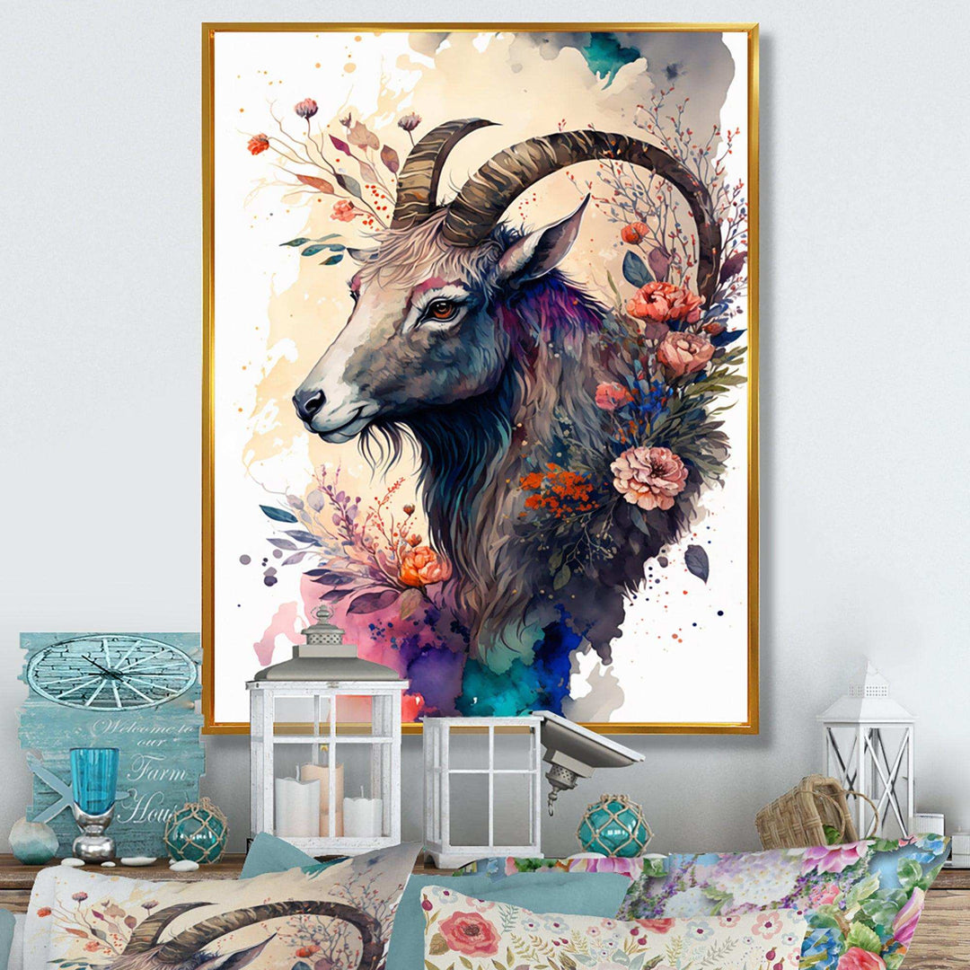 Cute Goat Floral Art II