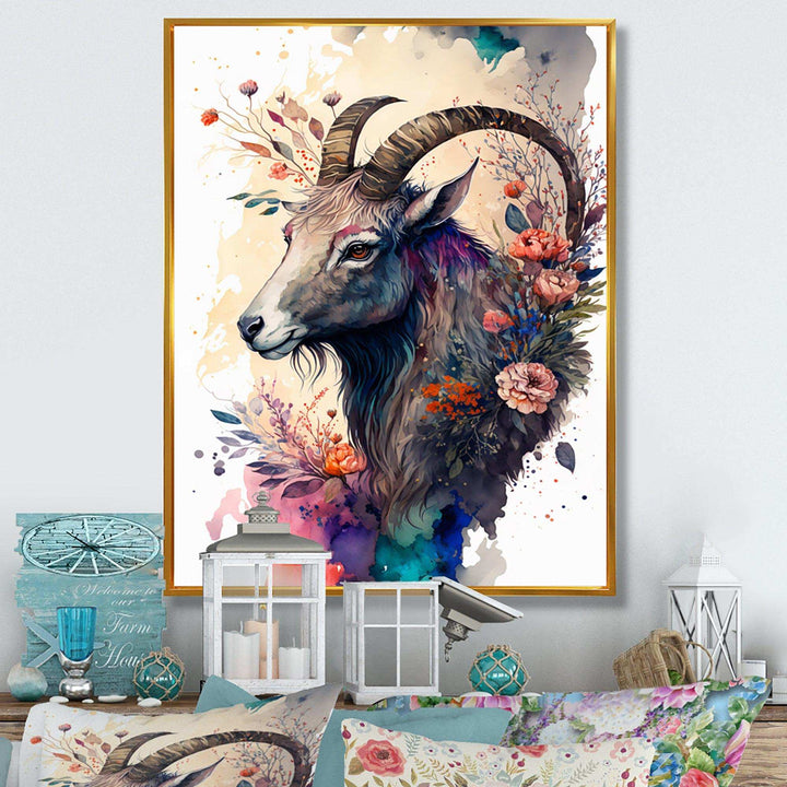 Cute Goat Floral Art II