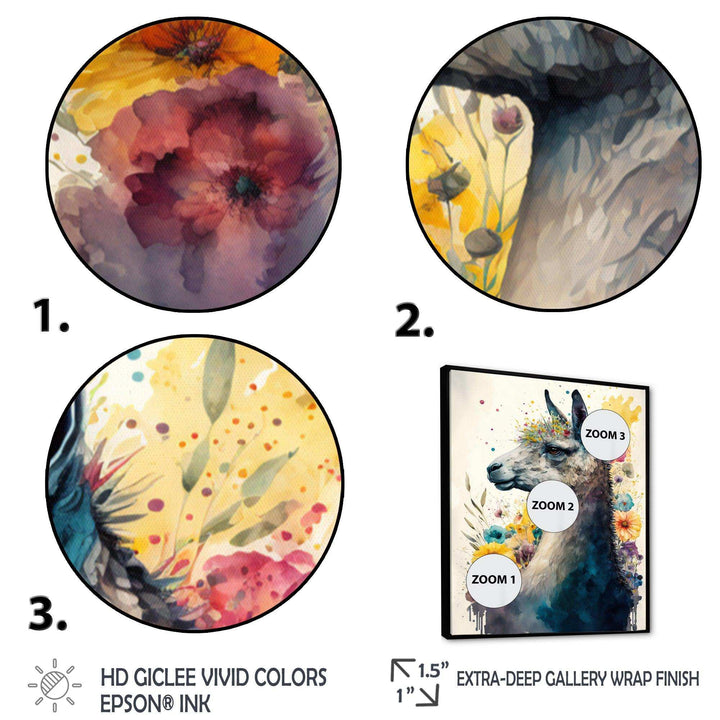 Cute Llama Floral Art II