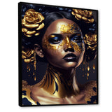 Gold And Black Floral Woman V
