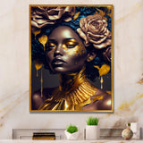Gold And Black Floral Woman VII