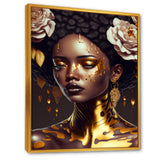 Gold And Black Floral Woman VIII