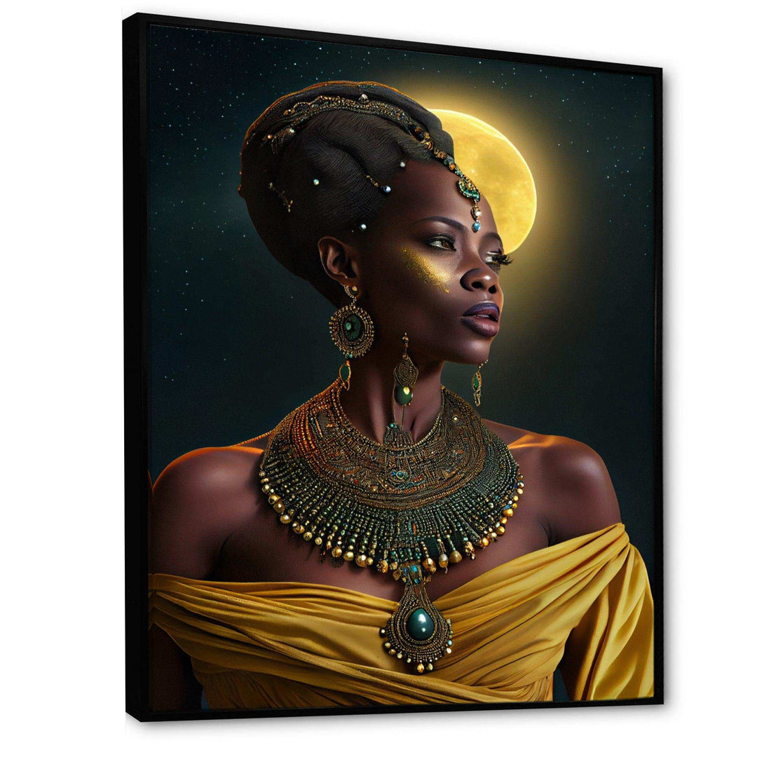 Emerald Queen African Woman Under Moon I
