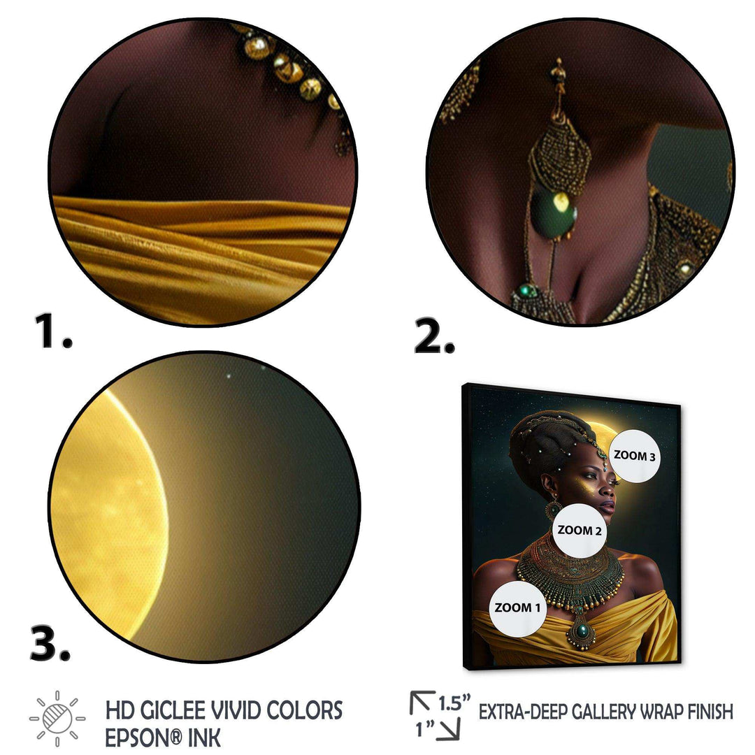 Emerald Queen African Woman Under Moon I