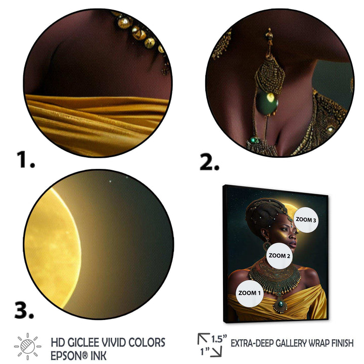Emerald Queen African Woman Under Moon I