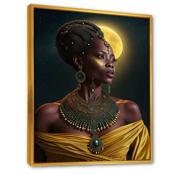 Emerald Queen African Woman Under Moon I