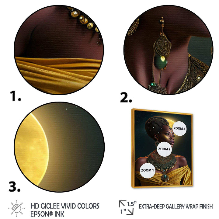 Emerald Queen African Woman Under Moon I