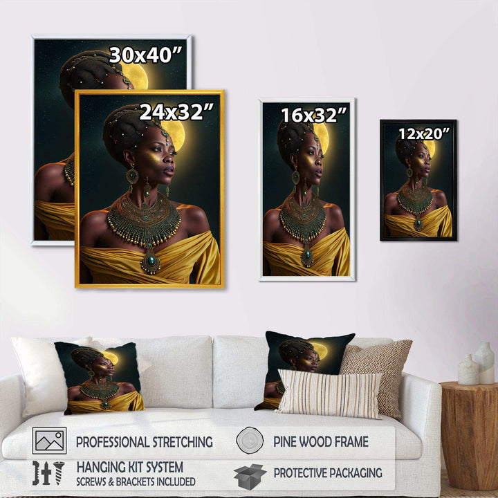 Emerald Queen African Woman Under Moon I