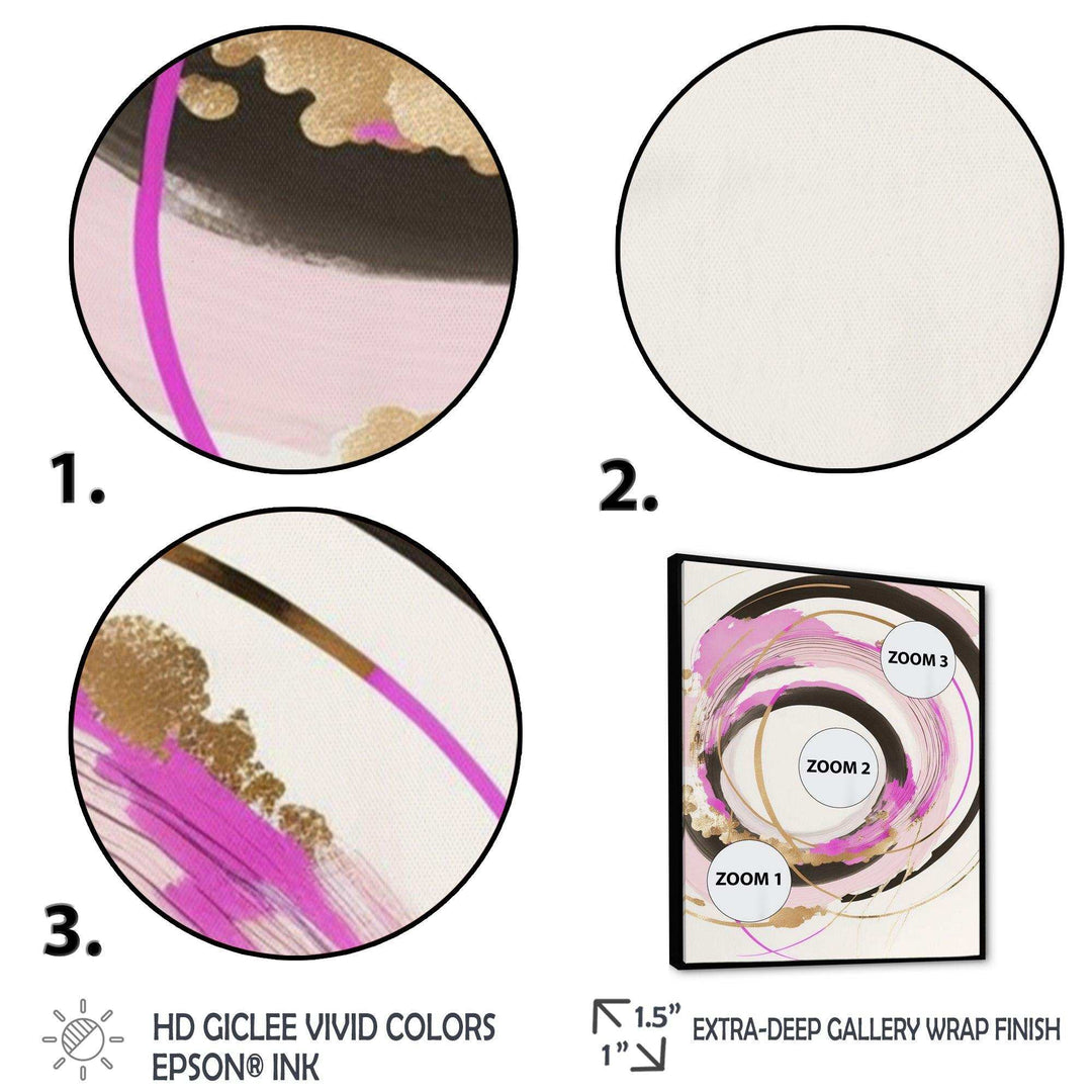 Pink And Gold Minimalist Art II - Modern Living Room Wall Decor