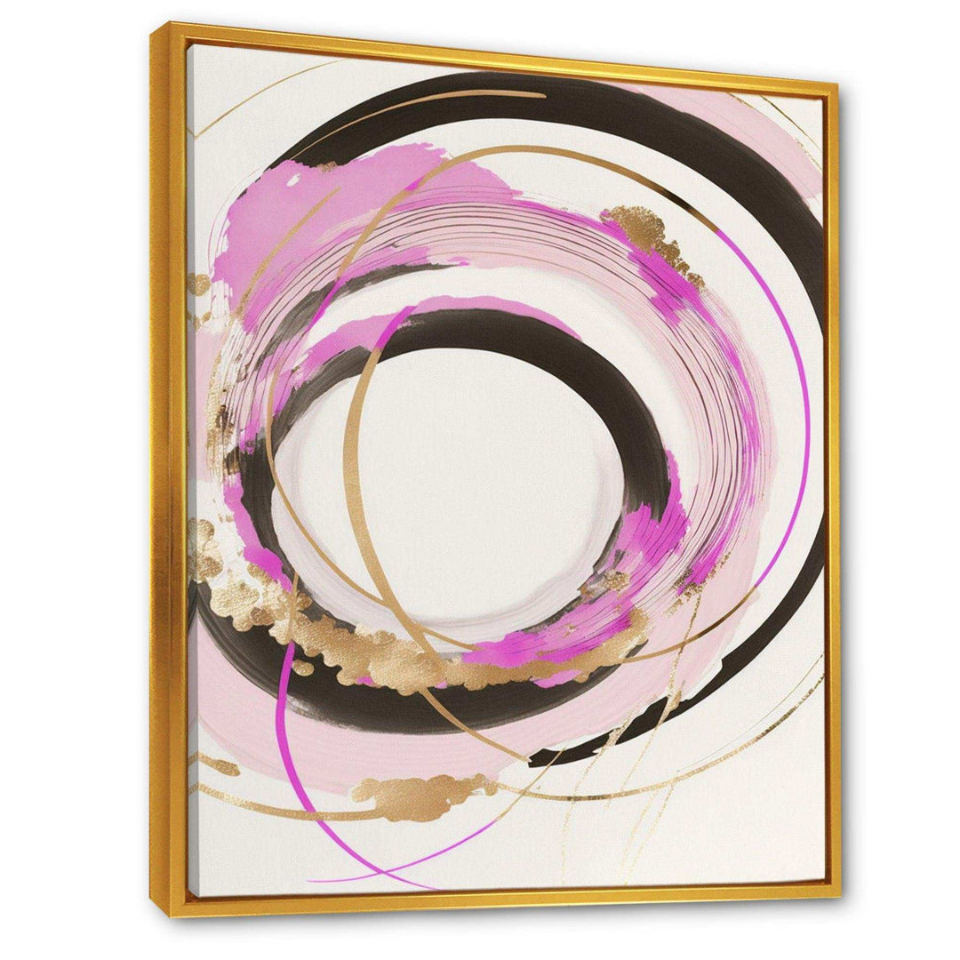 Pink And Gold Minimalist Art II - Modern Living Room Wall Decor