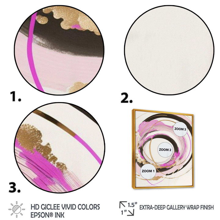 Pink And Gold Minimalist Art II - Modern Living Room Wall Decor