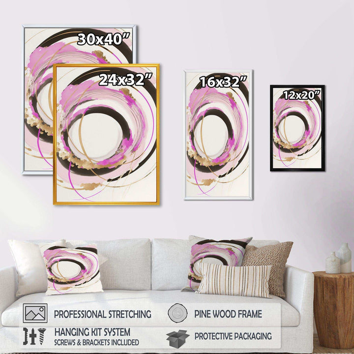 Pink And Gold Minimalist Art II - Modern Living Room Wall Decor