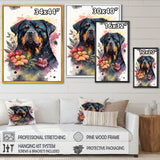 Cute Rottweilers Floral Art I