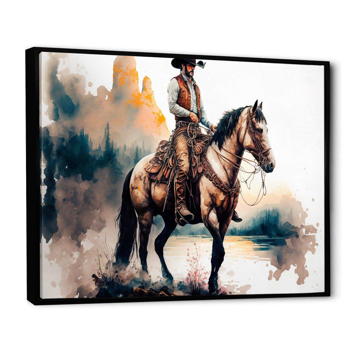 Western Cowboy Riding A Horse I