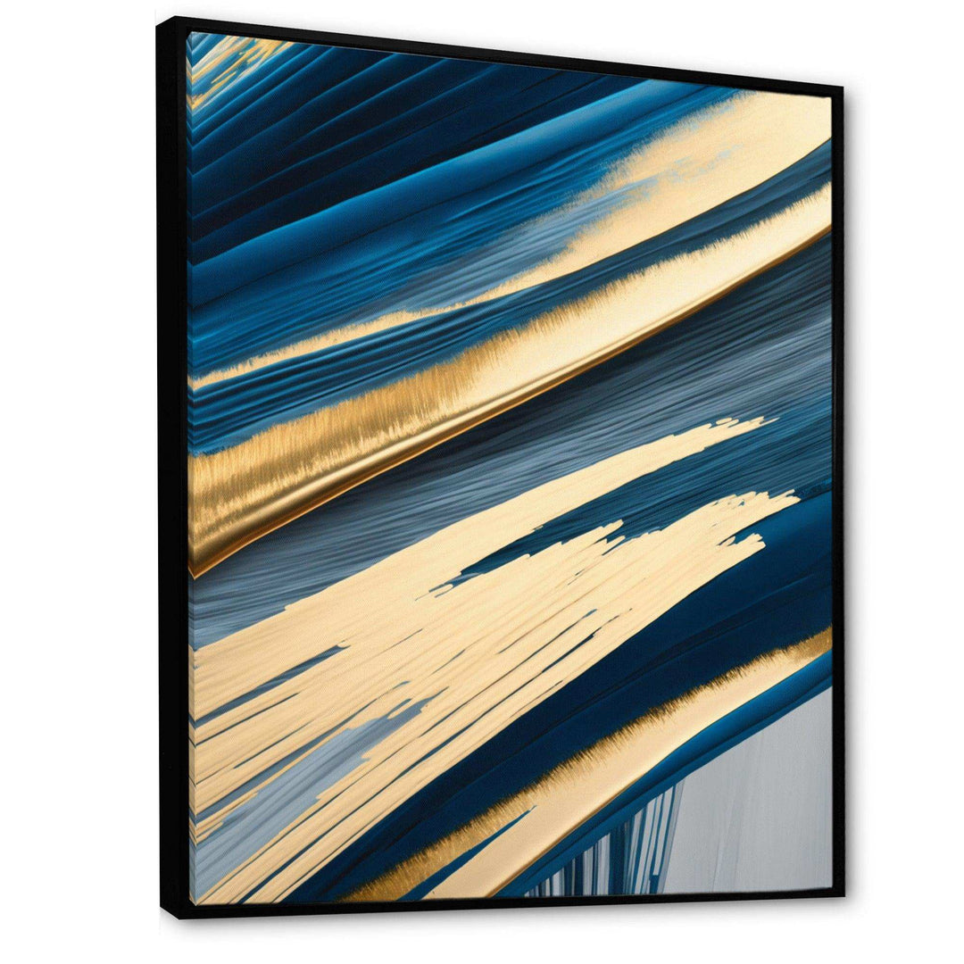Bold Blue Brush Strokes I - Modern Bedroom Wall Art