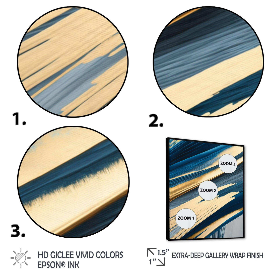 Bold Blue Brush Strokes I - Modern Bedroom Wall Art