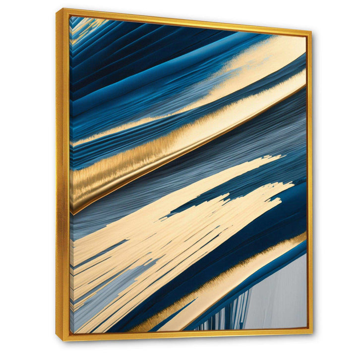 Bold Blue Brush Strokes I - Modern Bedroom Wall Art