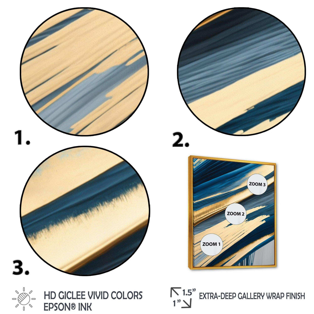 Bold Blue Brush Strokes I - Modern Bedroom Wall Art