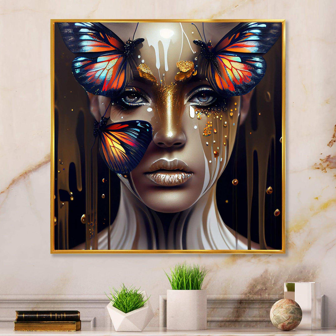 Sensual Woman With Colorful Butterfly VII