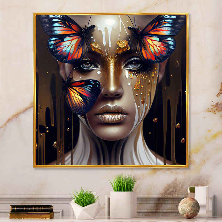 Sensual Woman With Colorful Butterfly VII