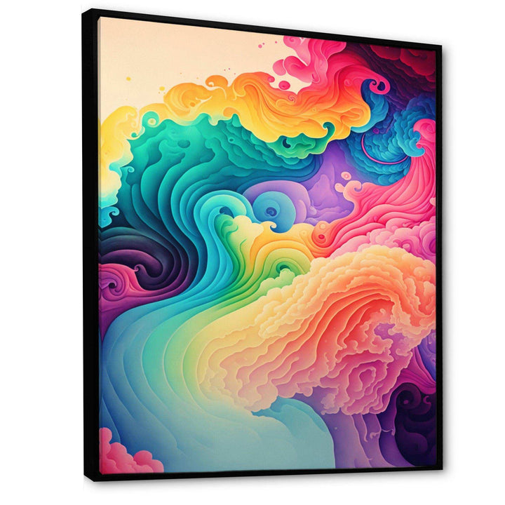 Multicolor Swirly Clouds I - Modern Canvas Wall Art