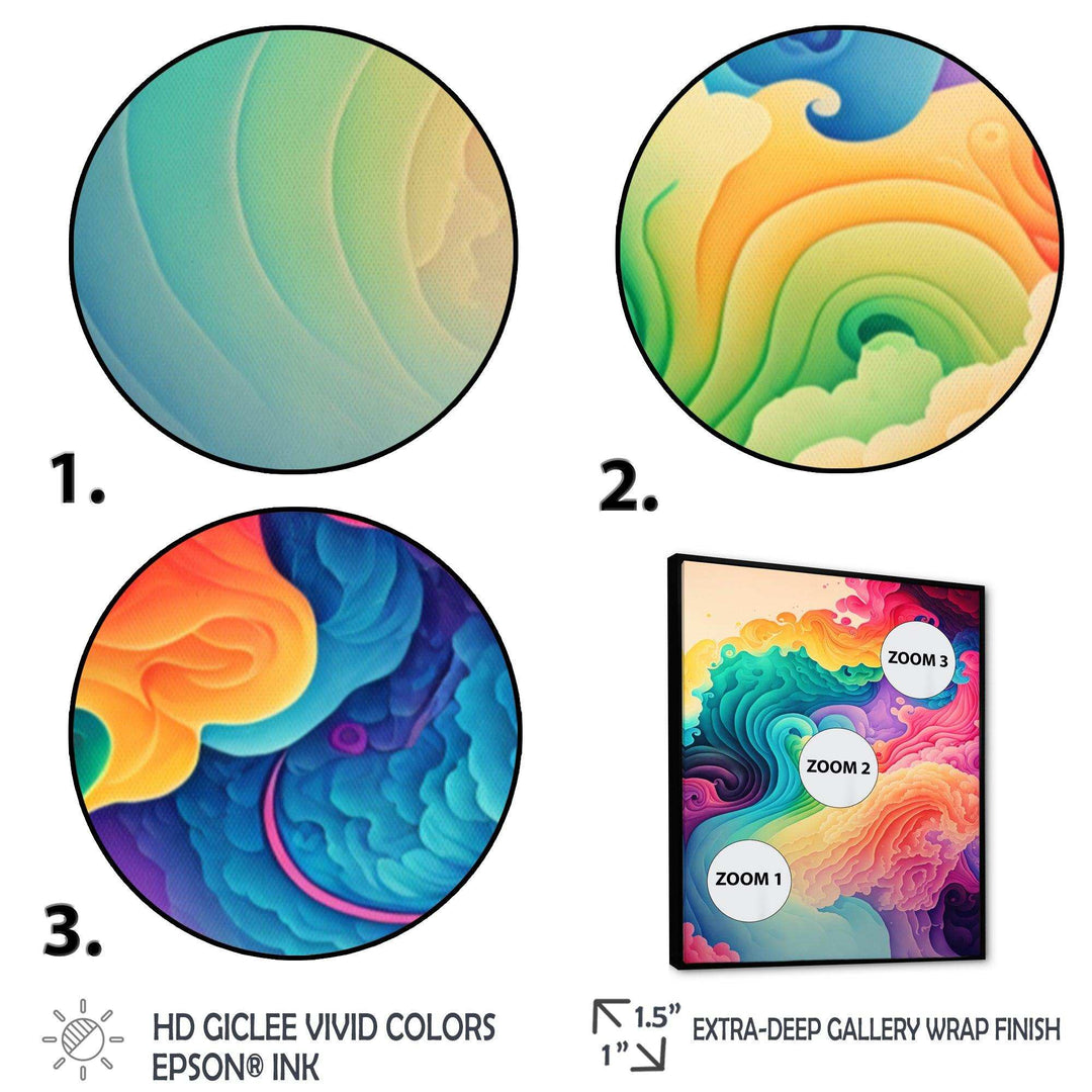 Multicolor Swirly Clouds I - Modern Canvas Wall Art
