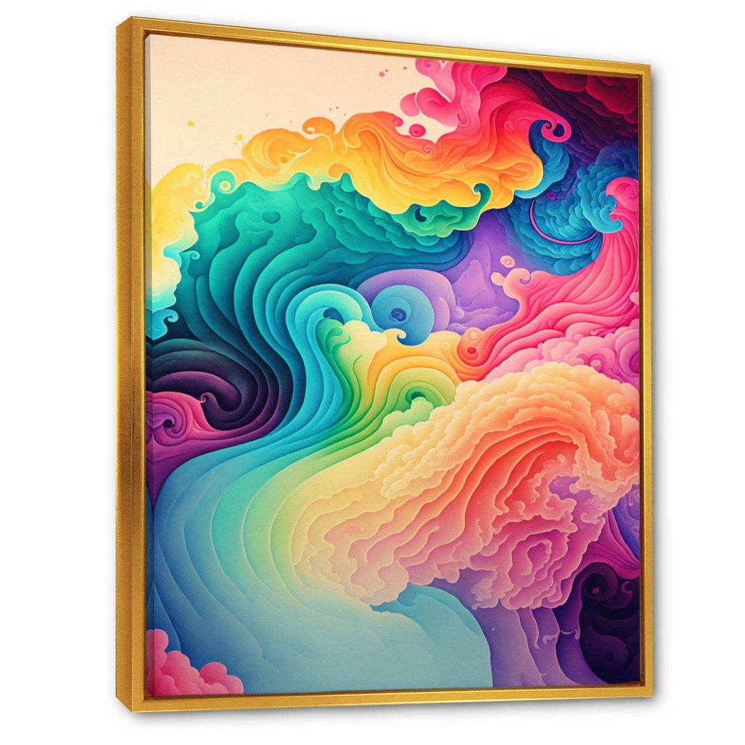Multicolor Swirly Clouds I - Modern Canvas Wall Art