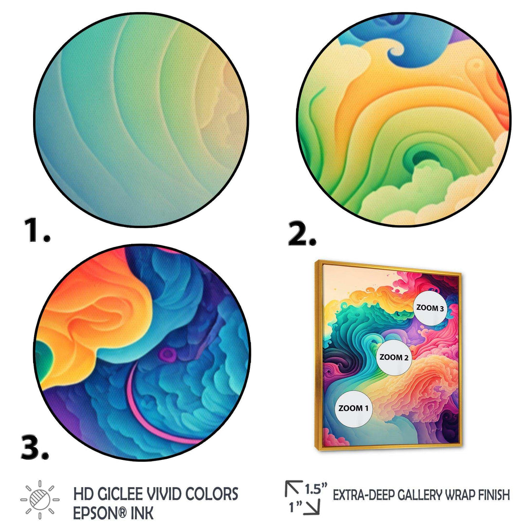 Multicolor Swirly Clouds I - Modern Canvas Wall Art