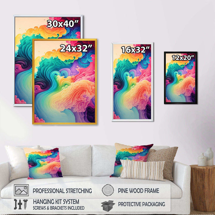 Multicolor Swirly Clouds I - Modern Canvas Wall Art