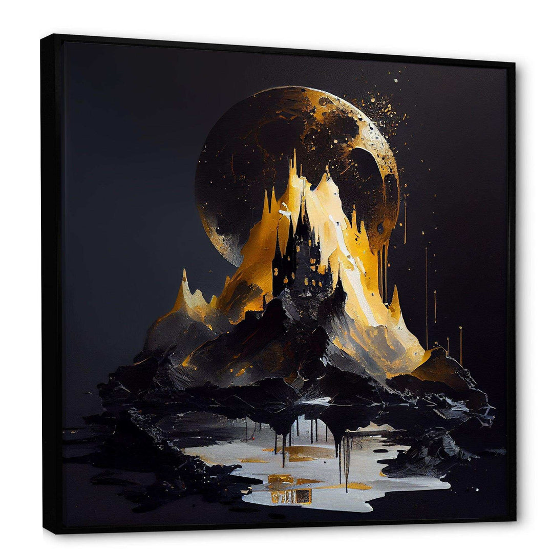 Black And Gold Mountain Landscape I