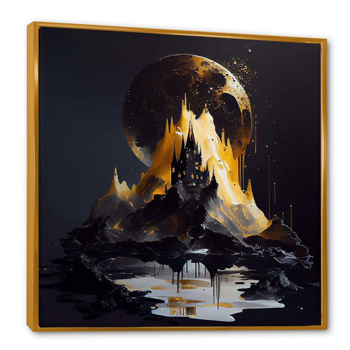 Black And Gold Mountain Landscape I