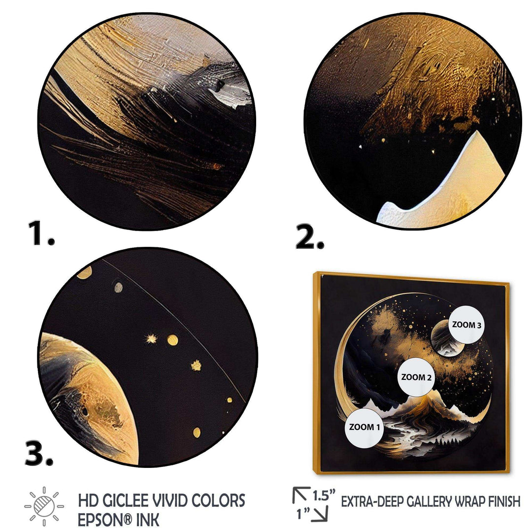 Black And Gold Mountain Landscape III