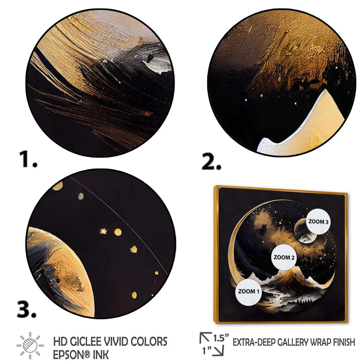 Black And Gold Mountain Landscape III