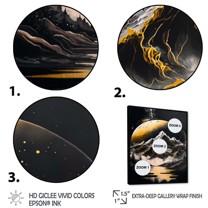 Black And Gold Mountain Landscape V