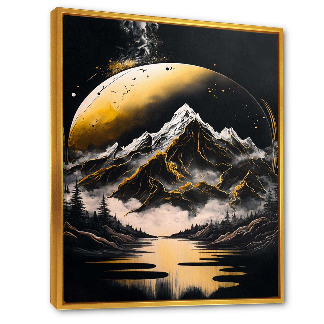 Black And Gold Mountain Landscape V