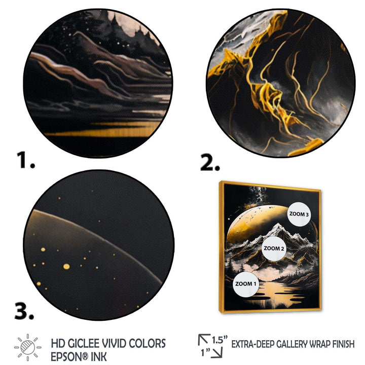Black And Gold Mountain Landscape V